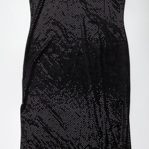 Debenhams Women’s Black Sequin Bodycon Midi Dress Size 18