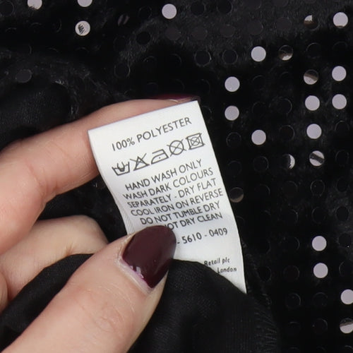 Debenhams Women’s Black Sequin Bodycon Midi Dress Size 18