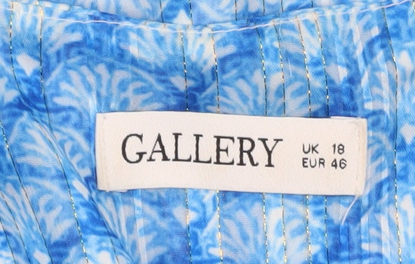 Gallery Women Blue Midi A-Line Boho Dress Size 18 3/4 Sleeve