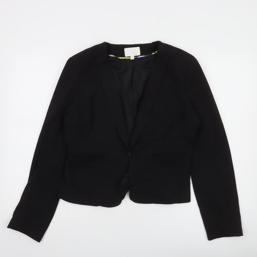 Dalia Womens Black Slim Fit Single-Breasted Blazer Jacket Size UK