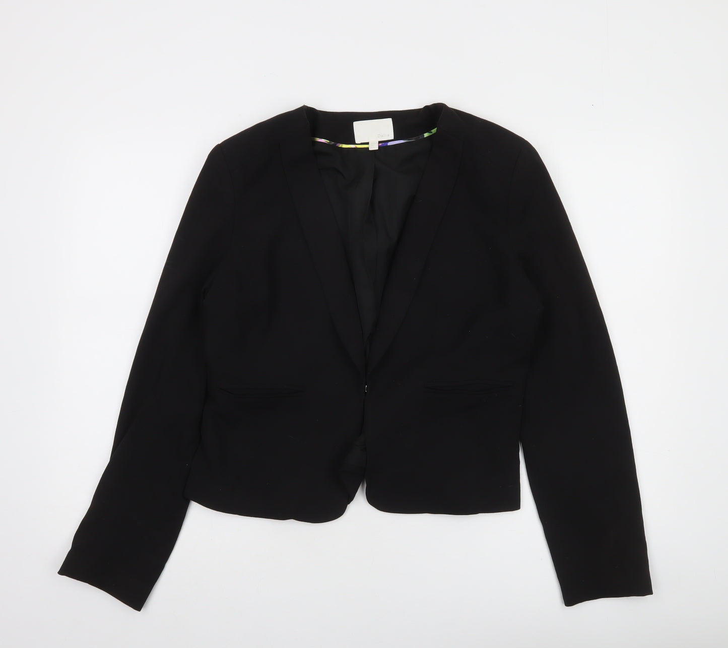 Dalia Womens Black Slim Fit Single-Breasted Blazer Jacket Size UK