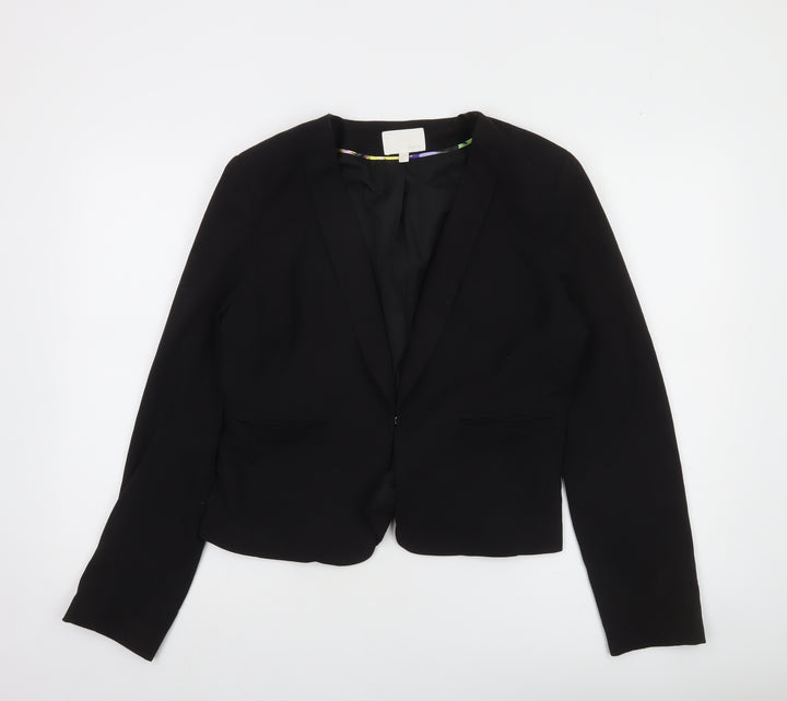 Dalia Womens Black Slim Fit Single-Breasted Blazer Jacket Size UK