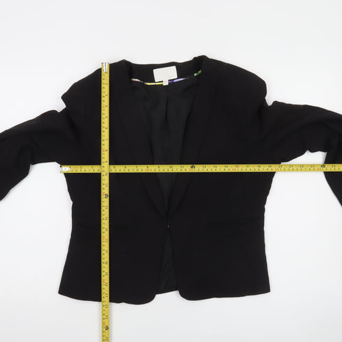 Dalia Womens Black Slim Fit Single-Breasted Blazer Jacket Size UK