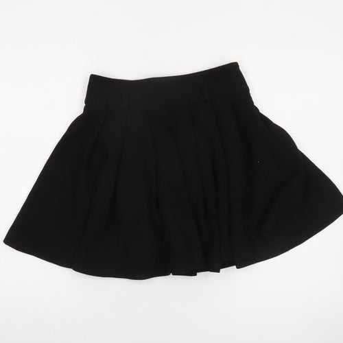 ZARA Women Black XS Skater Short High Rise Skirt