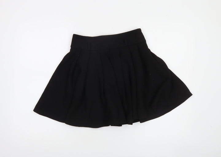 ZARA Women Black XS Skater Short High Rise Skirt