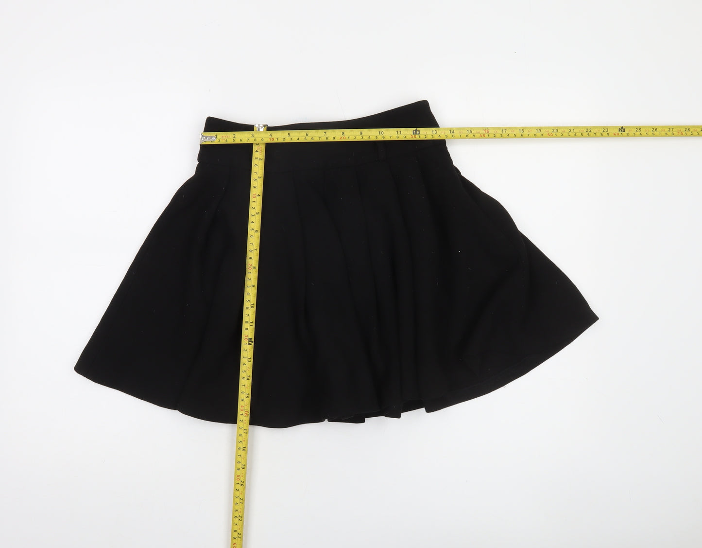 ZARA Women Black XS Skater Short High Rise Skirt