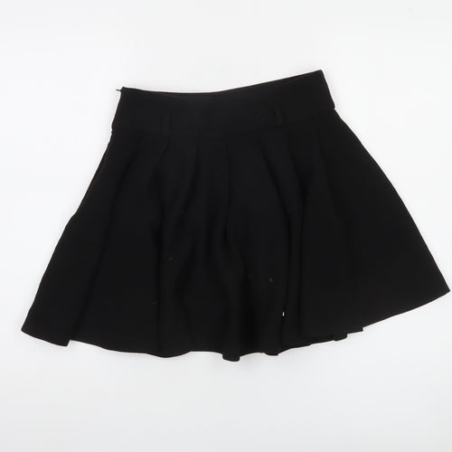 ZARA Women Black XS Skater Short High Rise Skirt