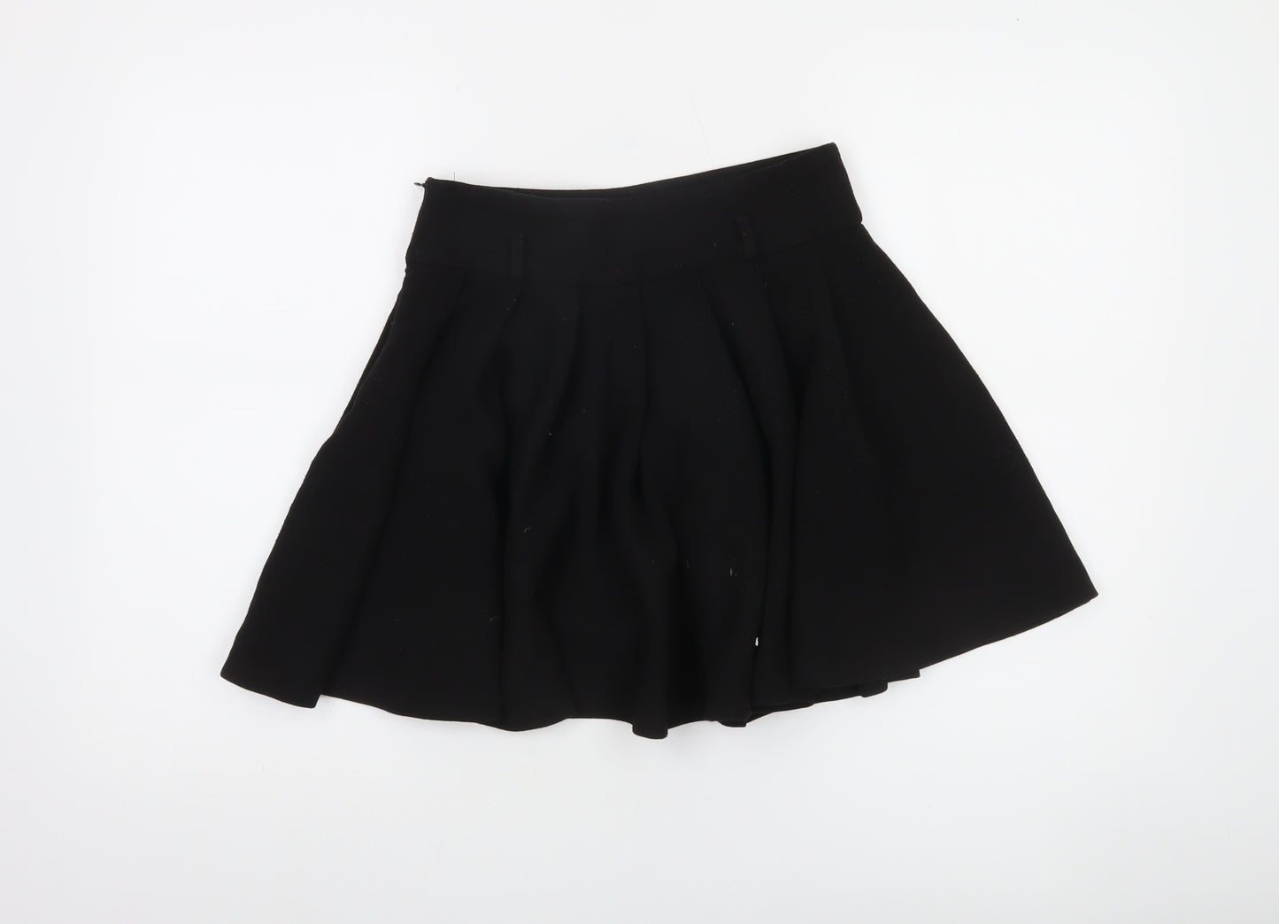 ZARA Women Black XS Skater Short High Rise Skirt