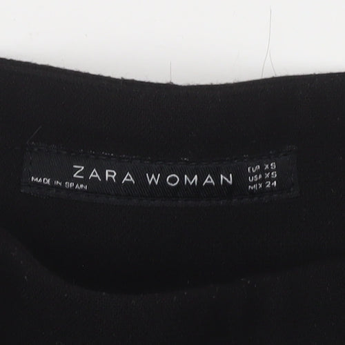 ZARA Women Black XS Skater Short High Rise Skirt