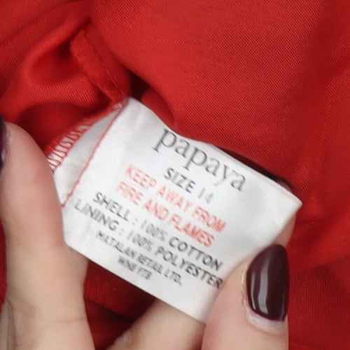 Papaya Women’s Red Black Lace Strapless Bodycon Dress Size 14