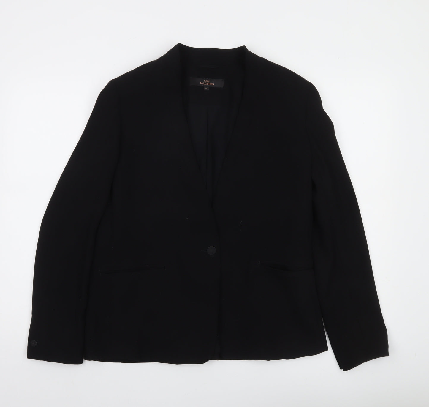 Next Women's Black Tailored One-Button Blazer Size 14