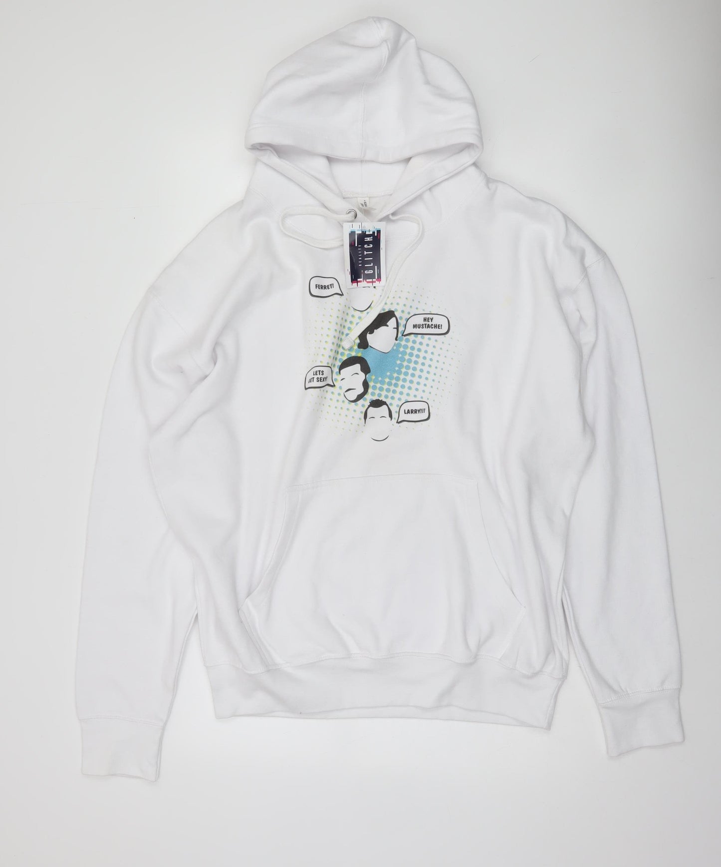 Casual Classics Men’s White 2XL Pullover Hoodie Graphic Print Funny Quote