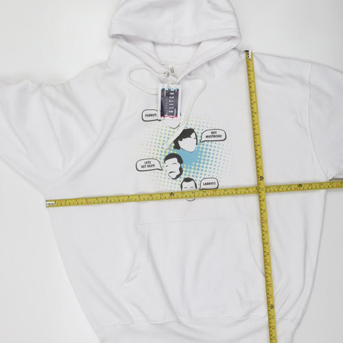 Casual Classics Men’s White 2XL Pullover Hoodie Graphic Print Funny Quote