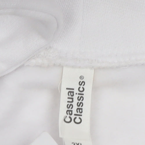 Casual Classics Men’s White 2XL Pullover Hoodie Graphic Print Funny Quote