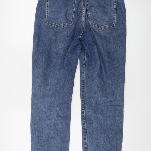 H&M Women’s Blue Denim Mom Jeans Size 8 High Waist Regular Fit