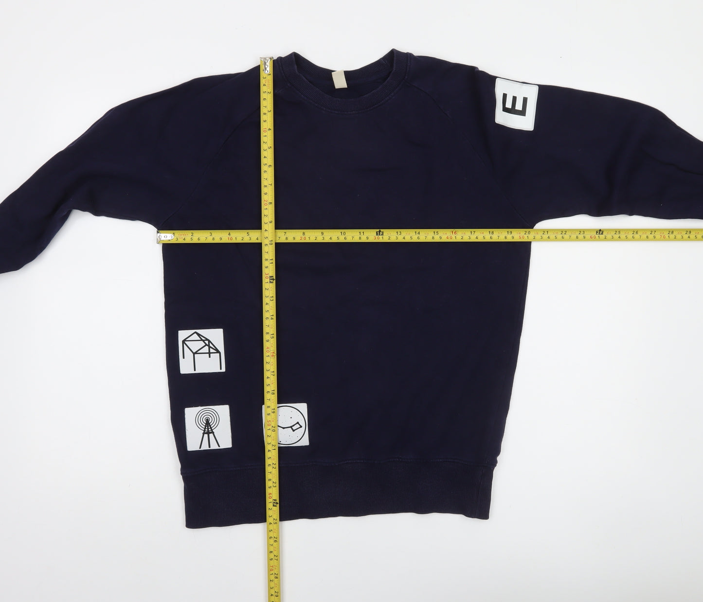 Earth Positive Men's Blue Organic Cotton Graphic Sweatshirt Size S
