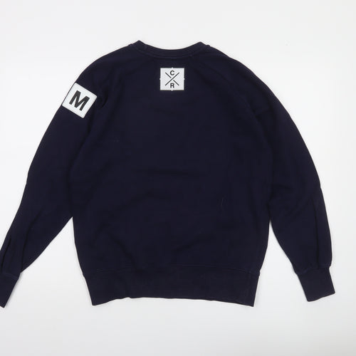 Earth Positive Men's Blue Organic Cotton Graphic Sweatshirt Size S