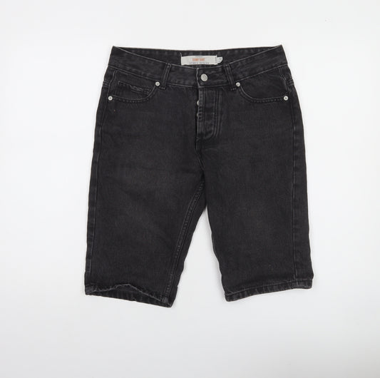 Topman Men's Black Skinny Denim Shorts Size 30 Slim Fit