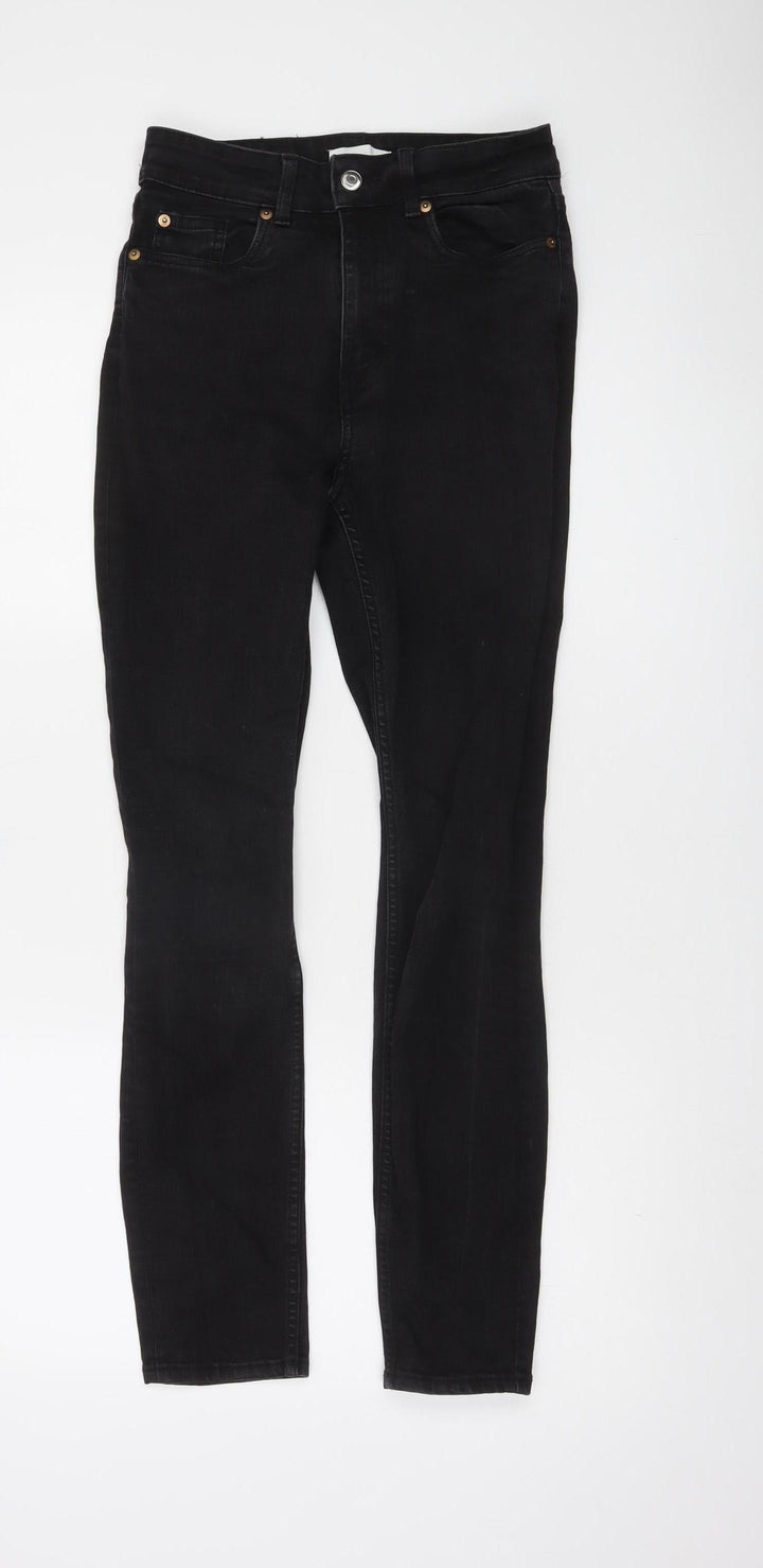 H&M Womens Black Skinny Jeans Size 8 High Rise Stretch Denim