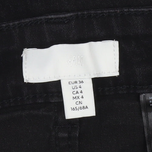H&M Womens Black Skinny Jeans Size 8 High Rise Stretch Denim