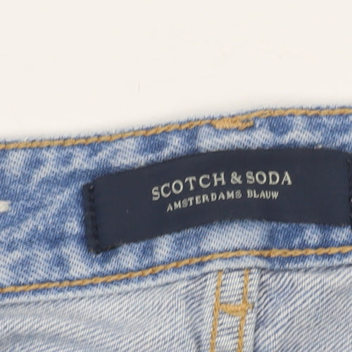Scotch & Soda Womens Blue High Rise Straight Jeans Size 10