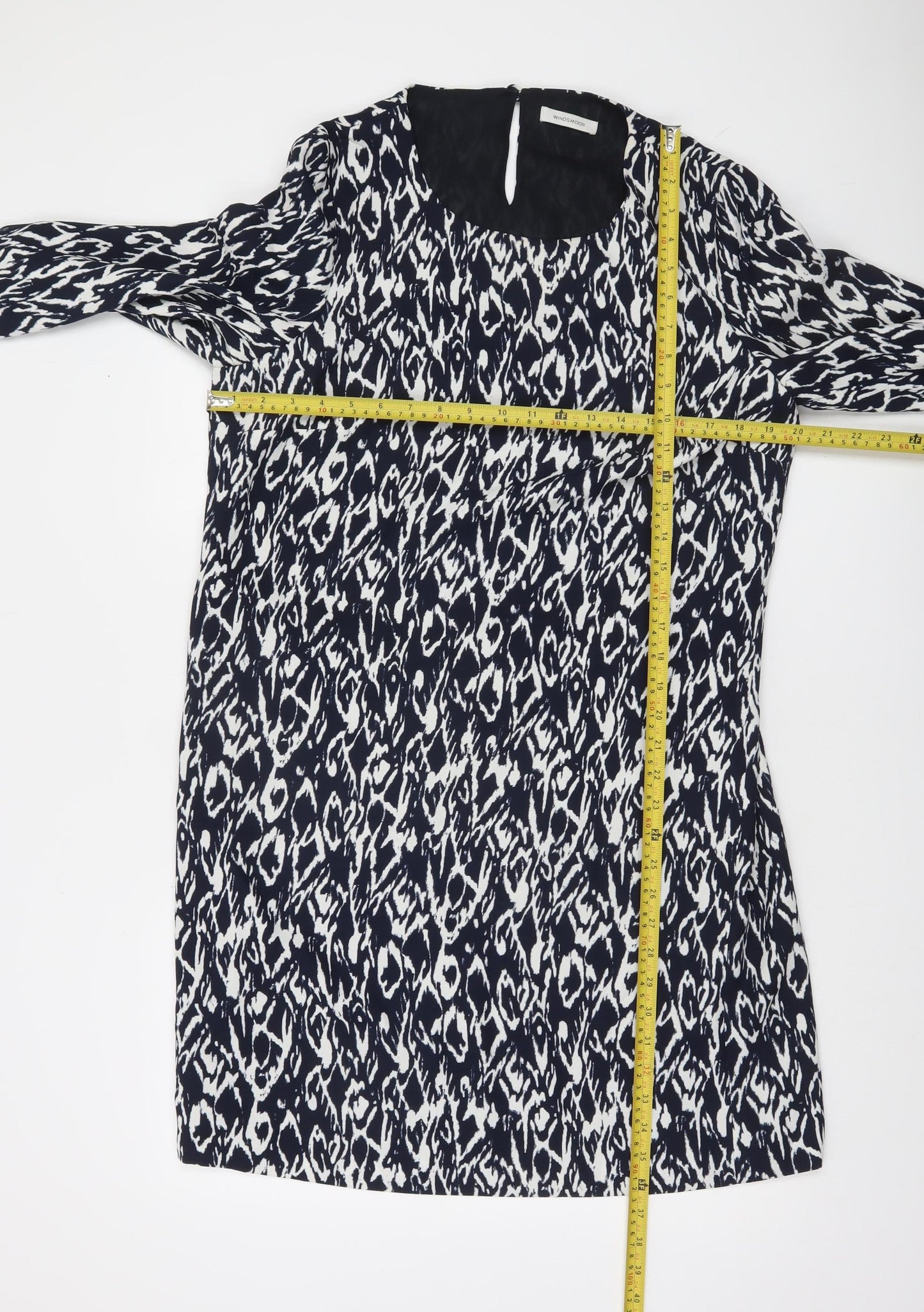 Windsmoor Women's Black Geometric Shift Dress Size 14