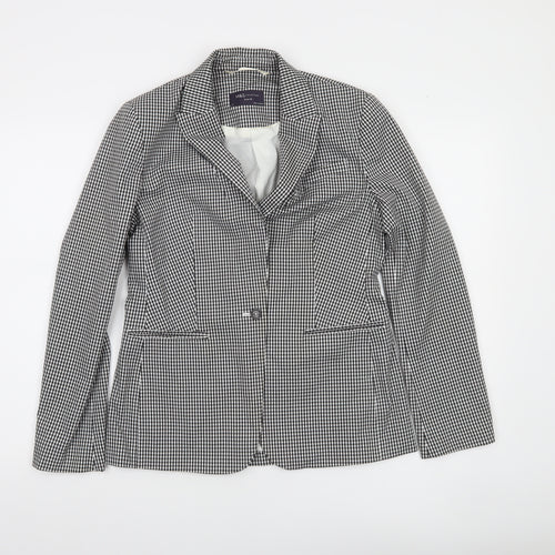 Marks and Spencer Women's Black Check Slim Fit Blazer Size 8