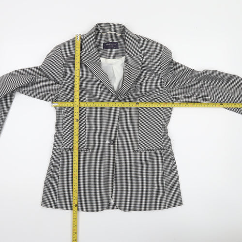 Marks and Spencer Women's Black Check Slim Fit Blazer Size 8