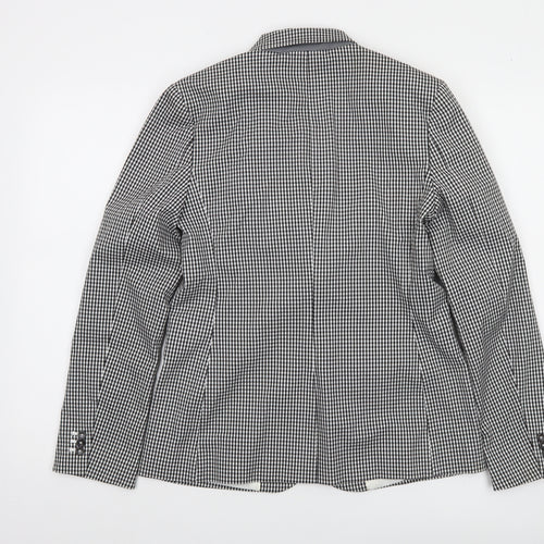Marks and Spencer Women's Black Check Slim Fit Blazer Size 8