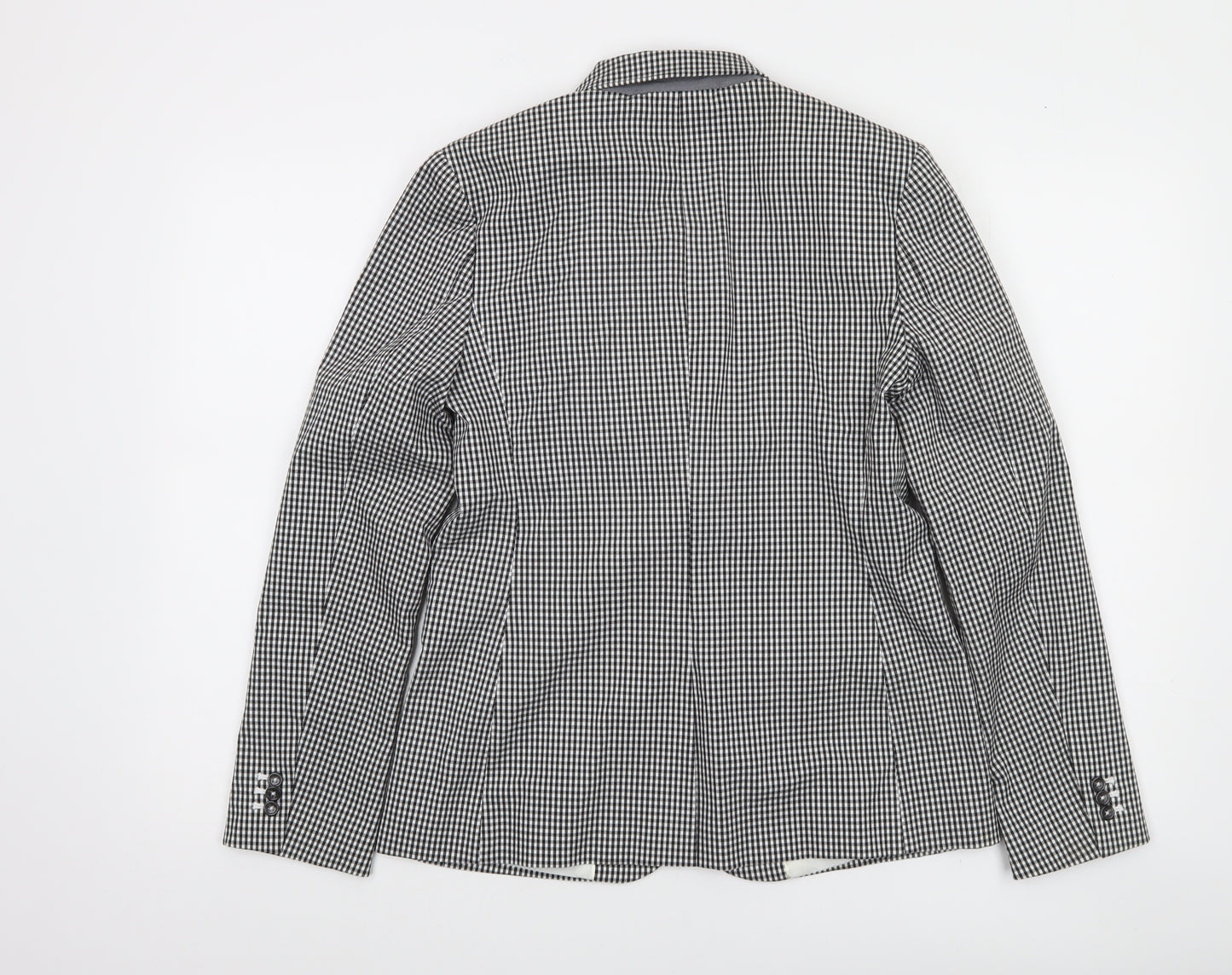 Marks and Spencer Women's Black Check Slim Fit Blazer Size 8