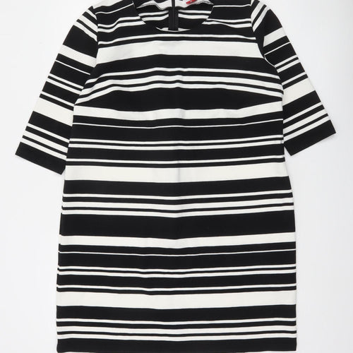 Lee Cooper Women's Black Striped Knee Length Shift Dress Size 12