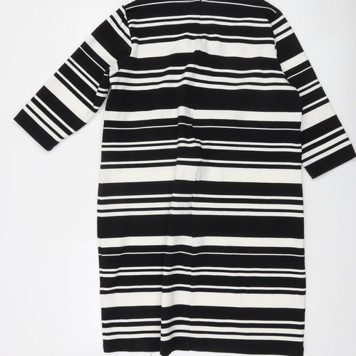 Lee Cooper Women's Black Striped Knee Length Shift Dress Size 12