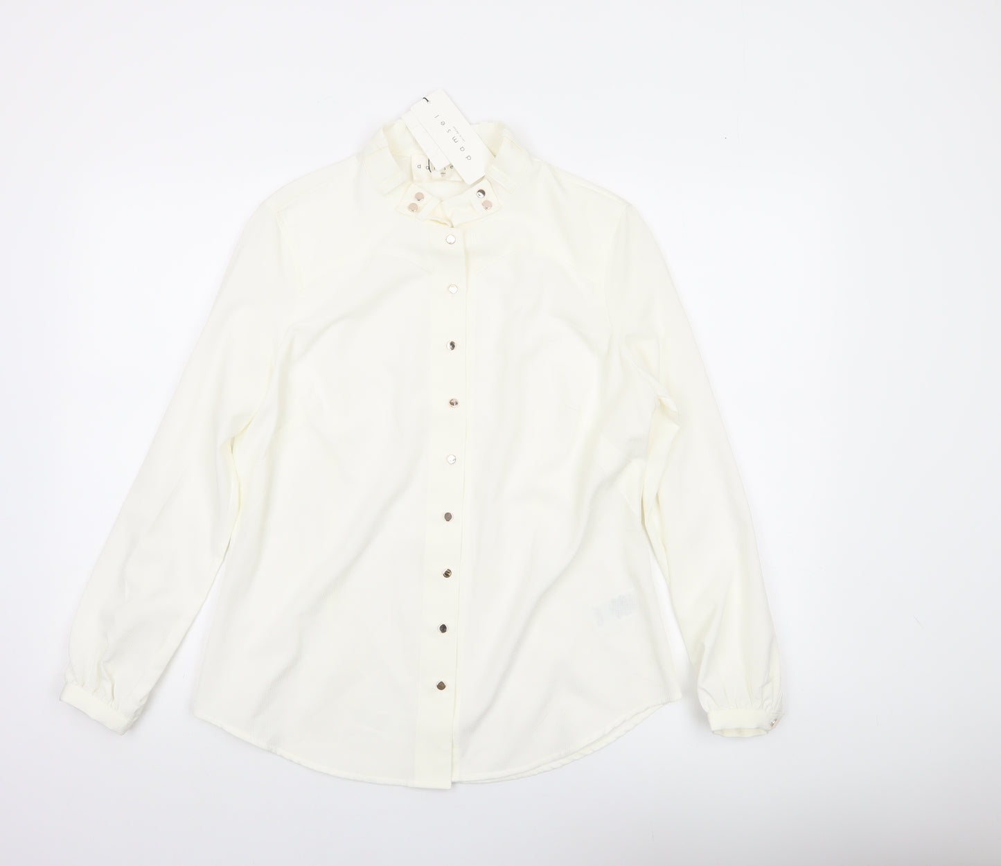 Damsel in a Dress Women's Ivory Button-Up Shirt Size 14