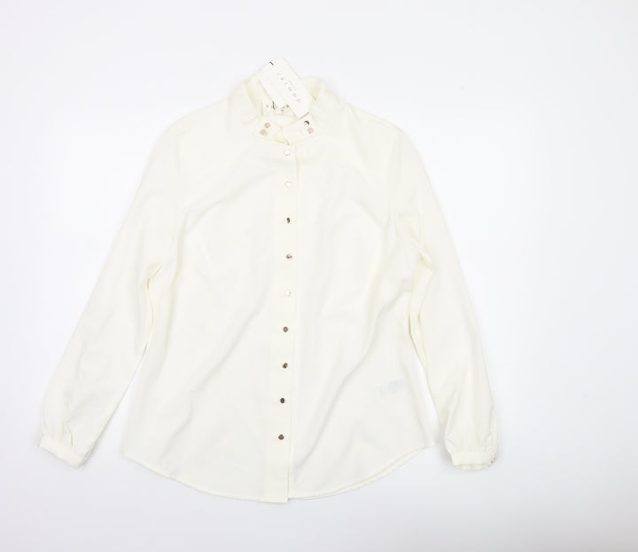 Damsel in a Dress Women's Ivory Button-Up Shirt Size 14