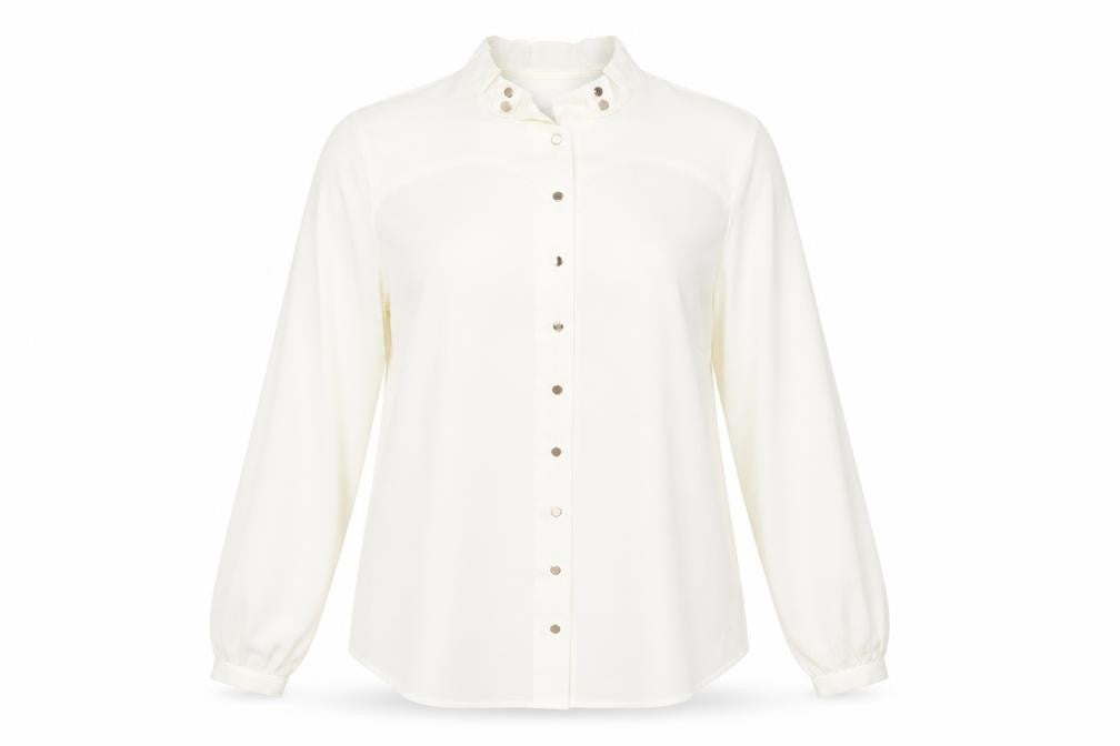 Damsel in a Dress Women's Ivory Button-Up Shirt Size 14