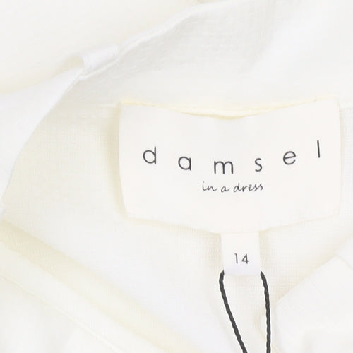 Damsel in a Dress Women's Ivory Button-Up Shirt Size 14
