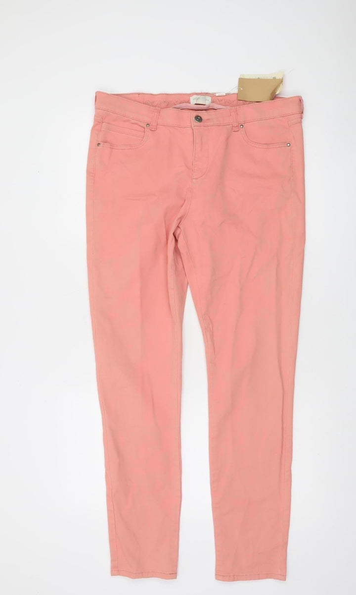 Monsoon Women Pink Denim Jegging Trousers Size 14 Stretch Slim Fit