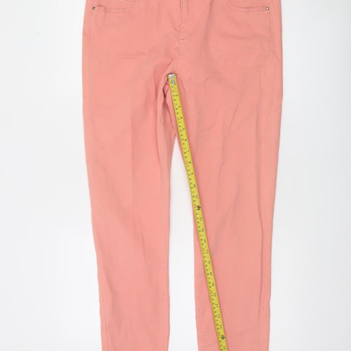 Monsoon Women Pink Denim Jegging Trousers Size 14 Stretch Slim Fit