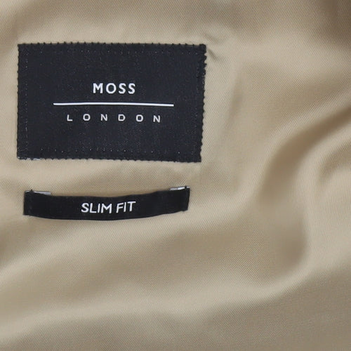 Moss London Grey Check Slim Fit Men's Waistcoat Size 36 Regular