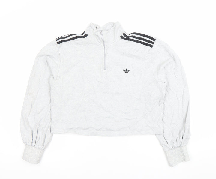 Adidas Women’s Grey 1/4 Zip Pullover Sweatshirt Size M