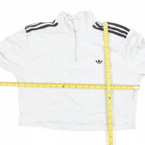 Adidas Women’s Grey 1/4 Zip Pullover Sweatshirt Size M