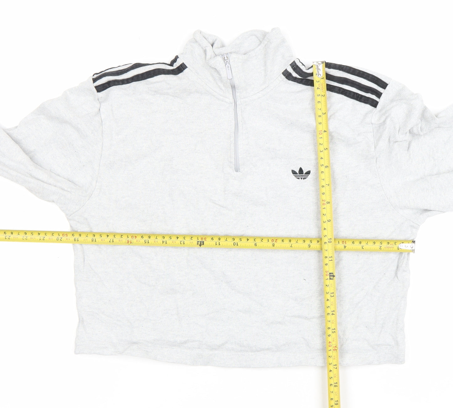 Adidas Women’s Grey 1/4 Zip Pullover Sweatshirt Size M