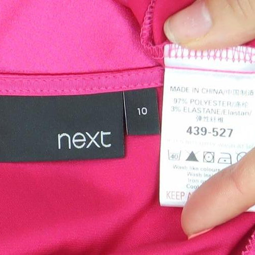Next Women’s Pink Sleeveless Satin Ruffle Tunic Blouse Size 10
