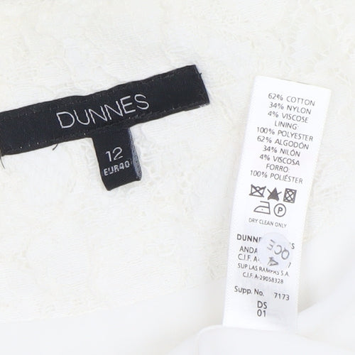 Dunnes Women Ivory Lace Mid-Length Coat Size 12 Elegant Formal Wear