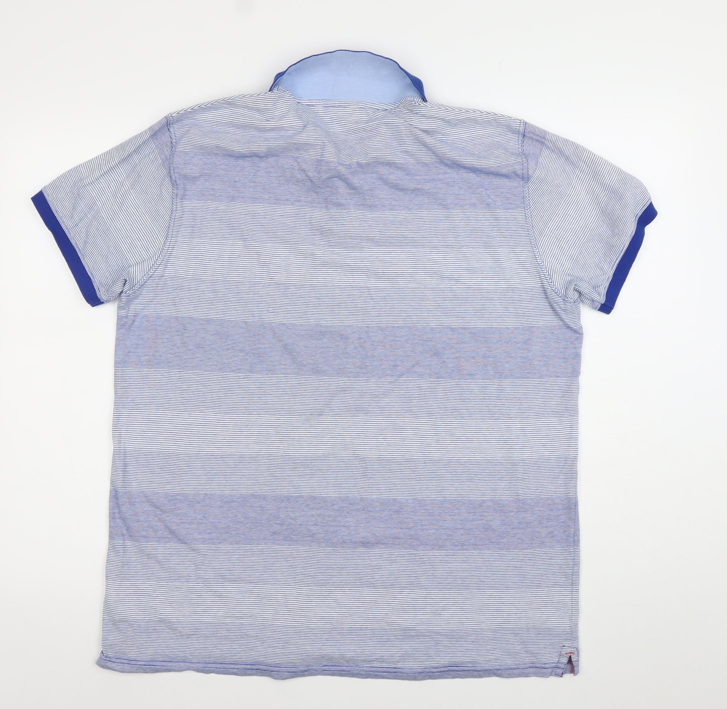 McGregor Men's Blue Striped Cotton Polo Shirt Size L