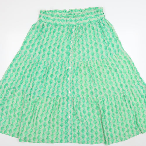 Gallery Women’s Green Bohemian Midi A-Line Viscose Skirt Size L