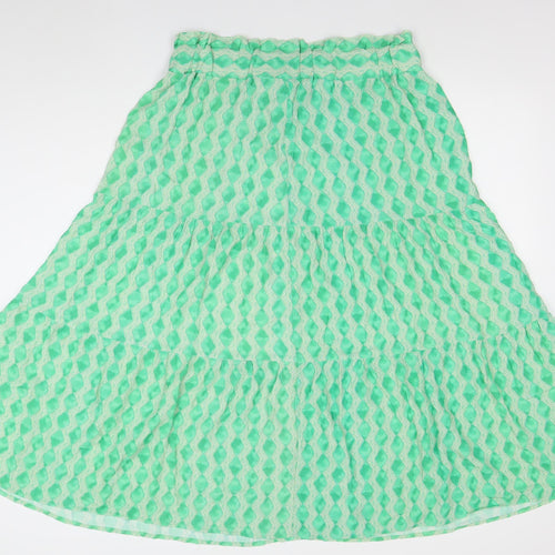 Gallery Women’s Green Bohemian Midi A-Line Viscose Skirt Size L