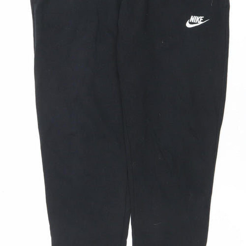 Nike Men's Black Jogger Trousers S Regular Fit Fleece Activewear