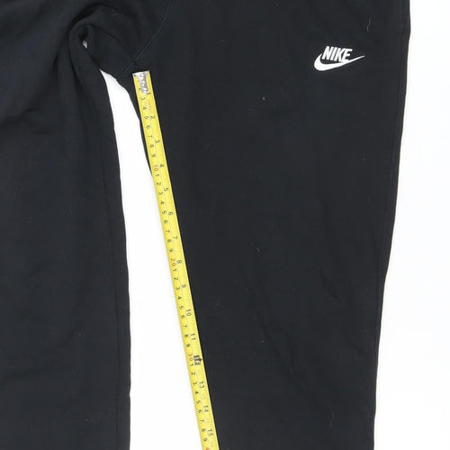Nike Men's Black Jogger Trousers S Regular Fit Fleece Activewear