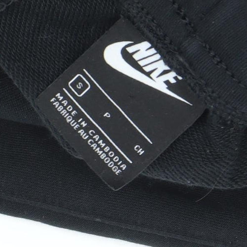 Nike Men's Black Jogger Trousers S Regular Fit Fleece Activewear